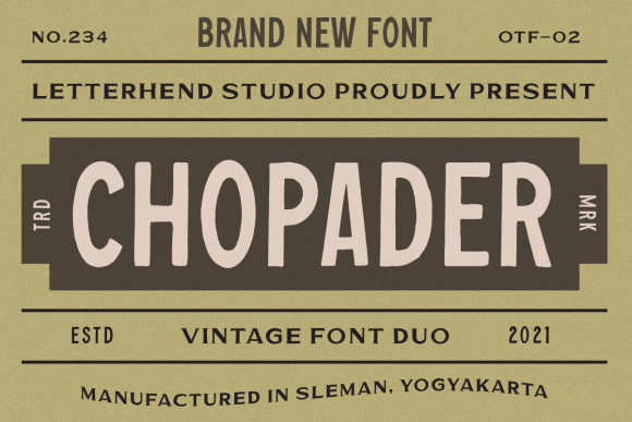 Chopader: A Bold, Vintage Display Font for Creative Branding